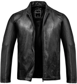 Amaci&Sons Echtleder Jacke Biker Zipper 9106 schwarz