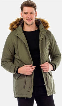 Cipo & Baxx Winter Parka Kunstfellkapuzen Jacke khaki