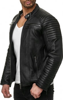 Redbridge Lederjacke Kunstleder Bikerjacke Übergangsjacke schwarz