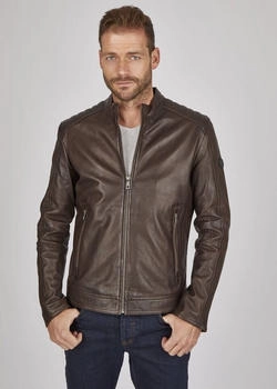 Bugatti Lederjacke BUAPOLLO dunkelbraun