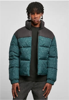 Urban Classics Aop Retro Puffer Jacket bottlegreen damast