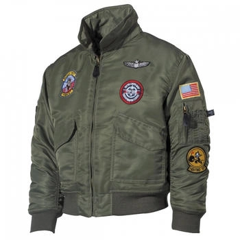 Max Fuchs Kinder-Pilotenjacke CWU oliv Fliegerabzeichen