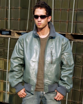 Mil Tec Fliegerjacke Echt Leder BW