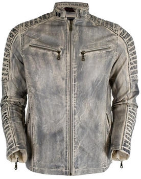 MDM Dance Herren Vintage Bikerjacke cremeweiss