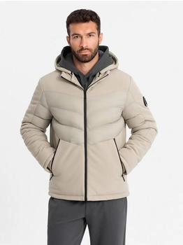Ombre Gesteppte Herren-Kombijacke hoher Kragen beige