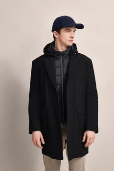 Bugatti Kurzmantel abnehmbarer Kapuze schwarz