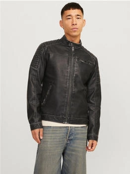 Jack & Jones Rocky Lederjacke schwarz verwaschen 12273226
