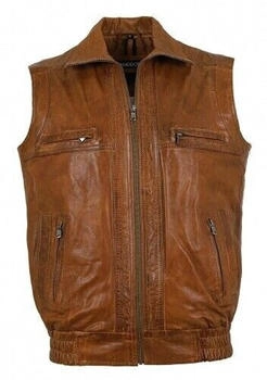 Maddox Lederweste Lammnappa cognac