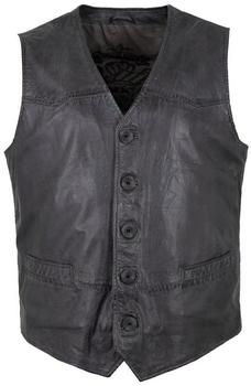 Maddox Lederweste anthrazit navy schwarz