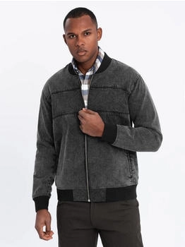 Ombre Denim-Bomberjacke ombre schwarz
