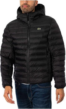 Lacoste Steppjacke Kapuze wasserabweisend schwarz