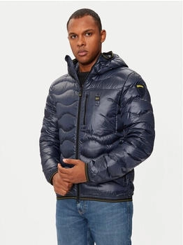 Blauer USA Daunenjacke Mikrofaser blau