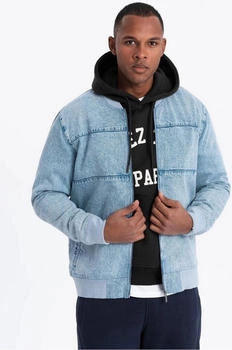 Ombre Denim-Bomberjacke ombre indigo