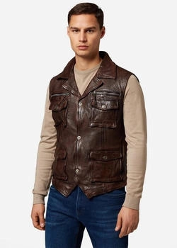 Ricano SK Vest Lamm Leder braun