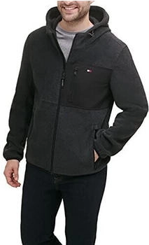 Tommy Hilfiger Hooded Performance Fleece Jacke anthrazit schwarz