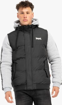 Lonsdale Jacke Kapuze normal Passform DOWPOT schwarz grau-meliert weiß
