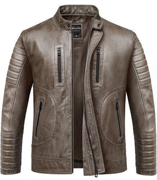 Amaci&Sons Echtleder Jacke Biker Zipper 9105 braun