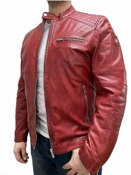 Milestone Lederblouson aus Lammnappa Leder rot