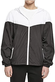 Build Your Brand BY129-2-Tone Tech Windrunner Windbreaker schwarz weiß