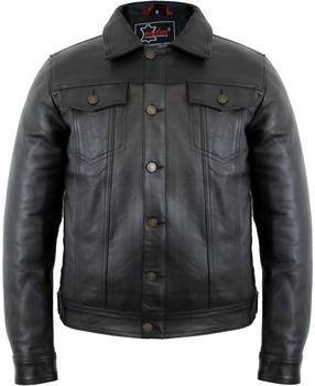 MDM Dance Jeans Lederjacke schwarz Rindsleder
