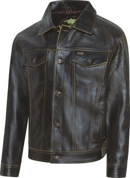 Stars & Stripes Lederjacke Brando Bikerjacke Antik-Optik