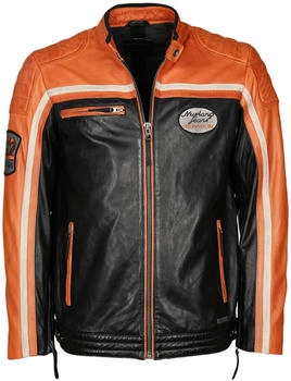 MUSTANG Lederjacke Gunner schwarz orange