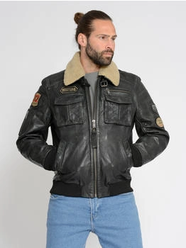 MUSTANG Lederjacke 'Karlstad' schwarz