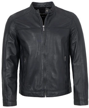 Jilani Lederjacke Lammnappa anthrazit blau