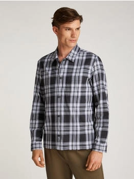 Calvin Klein Karohemd TWILL CHECK SNAPS OVERSHIRT Logoprint