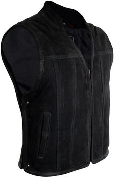 MDM Dance Motorrad Weste Büffelleder schwarz