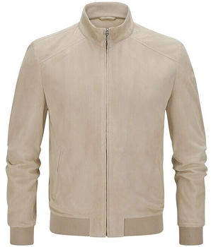 Milestone Lederblouson Herren Stehkragen grau