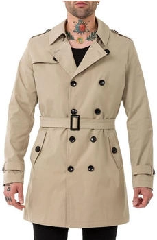 Redbridge Mantel Trenchcoat doppelreihig Übergangsjacke beige