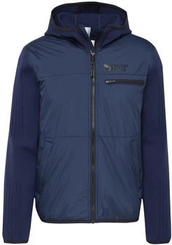 s.Oliver Nylonjacke mit gestrickten Ärmeln und Kapuze blau 2141270.5978.