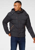 Bruno Banani Steppjacke mit Kapuze Winterjacke mit Fellimitat und abnehmbarer Kapuze