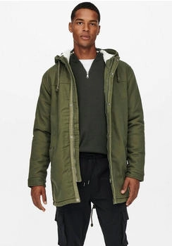 Only & Sons Parka Stehkragen Tunnelzug 187198 olive nigh