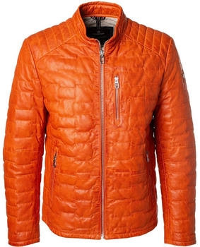 Milestone Lederjacke gestepptes Lammleder orange