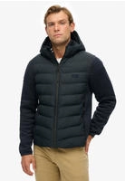 Superdry Steppjacke "HOODED STORM KNIT HYBRID JKT" mit Kapuze