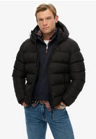 Superdry Steppjacke "HOODED SPORTS PUFFER JACKET" mit Kapuze Kunstfaser, relaxed fit