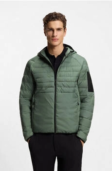 Hugo Boss Wasserabweisende Kapuzenjacke mit dekorativen reflektierenden Details Style OW_Urbanex JT HD 50549181 Gr&uuml;n