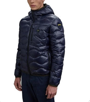 Blauer USA Daunenjacke Wellenoptik Wave (BLUC03074-006355) blau