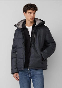 s.Oliver Melierte Pufferjacke mit abnehmbarem Kunstpelz-Innenkragen blau 2171127.59A9.