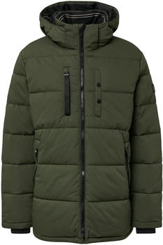 s.Oliver Wasserabweisende Pufferjacke mit abnehmbarer Kapuze und sportiven Details Grün 2167451.7938.