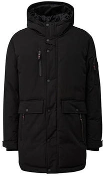 s.Oliver Wasserabweisender Parka mit Kapuze und sportiven Details schwarz 2167457.9999.