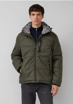 s.Oliver Melierte Pufferjacke mit abnehmbarem Kunstpelz-Innenkragen Grün 2171127.79A9.
