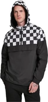 Urban Classics check pull over jacket schwarz schach TB2749-21713