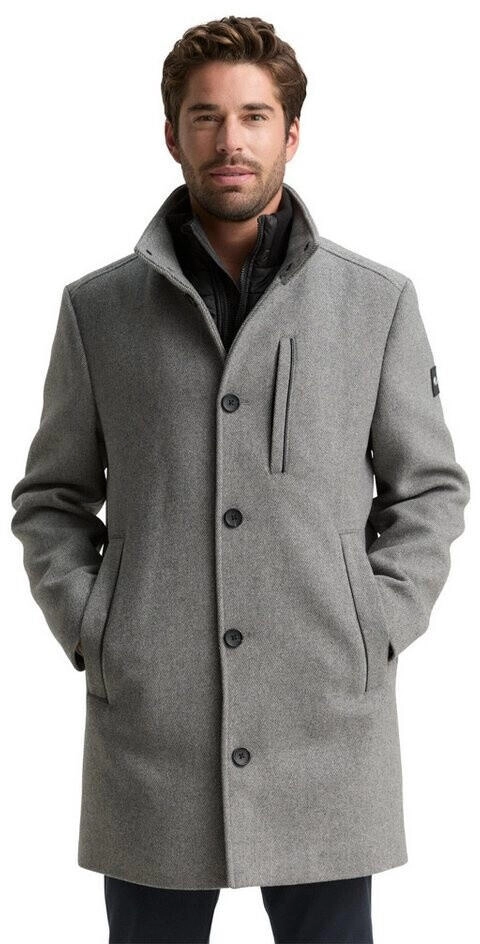 TOM TAILOR Herren 2-in-1 Wollmantel mit Abnehmbarer Innenjacke