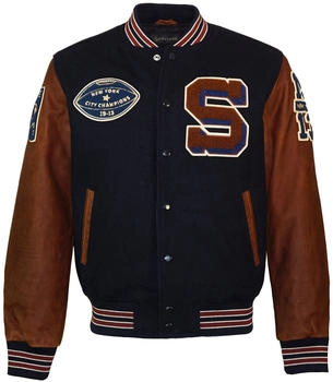 Schott N.Y.C. Teddy Jacke (LCTEDDYBD2) navy/cordovan