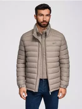 Ombre Ultra-leichte Daunenjacke mit Kapuze dunkelbeige