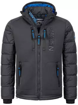 Geographical Norway Steppjacke mit verstellbarer Kapuze blau/dunkelgrau/schwarz