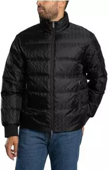 Armani Exchange Tone On Tone Allover Logo Puffer Jacke schwarz